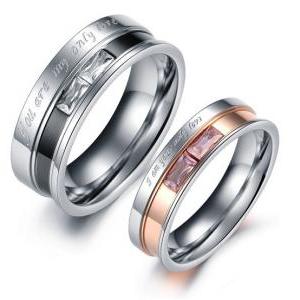 You Are My Love - Titanium Matching Couple Ring..