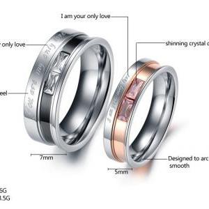 You Are My Love - Titanium Matching Couple Ring..