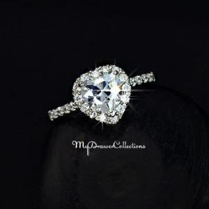 Dazzling White Gold Plated Heart Shaped Cubic..