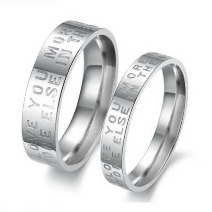 Couple Stainless Steel Ring Set - P..