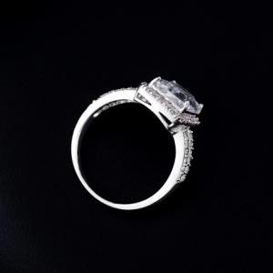 Forked Band 3.5ct Emerald Cut Cz Anniversary Ring..
