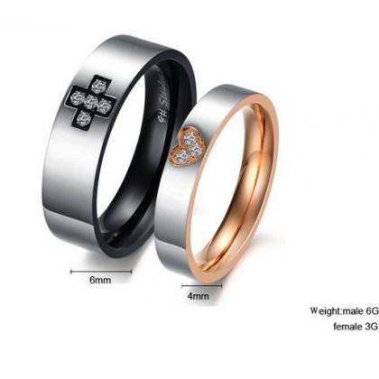 Matching Couple Ring Bands - Cross &..