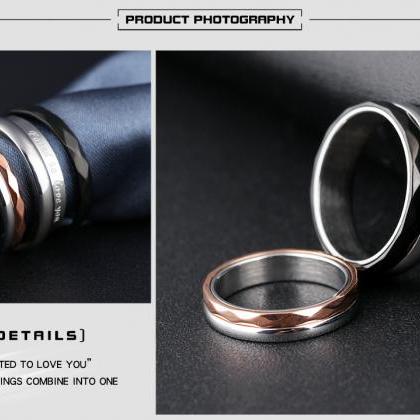 2 In 1 Removable Titanium Couple Rings - 2 Piece..