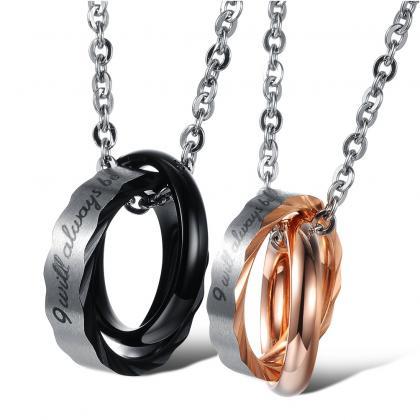 Couple Necklace Set - Him & Her I Will..