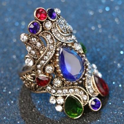 Beautiful Turkish Royal Crystal Ring - Available..