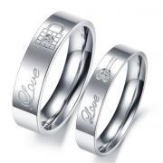 Key and Lock Promise Ring Band for Him & Her - Anniversary - Engagement - Wedding - Lover's Gift (sizes avail from 5, 6, 7, 8, 9, 10)