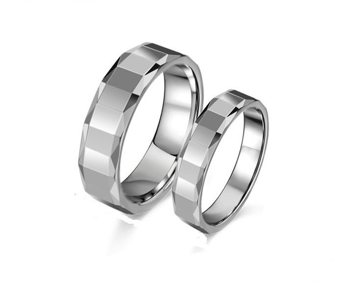 Tungsten Stainless Steel Eternity Couple Ring Band for Him & Her - Promise Ring Band (Sz 5 - 10)