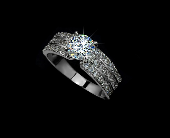SALE - White Gold Rhodium Plated 1.25ct Round Cubic Zirconia w/ micro CZs Cluster Setting Engagement Ring - avail in woman sz 5.5, 6.5, 9