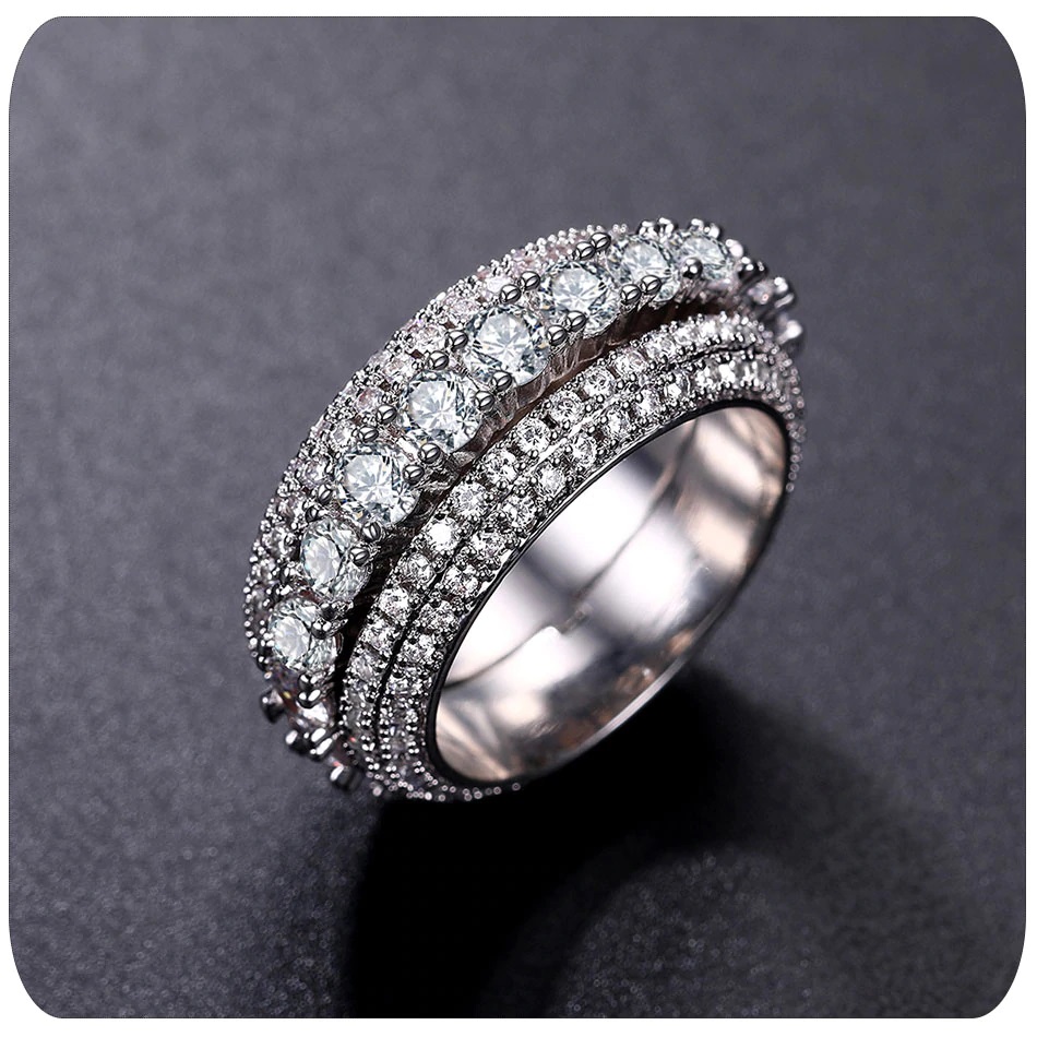 Seller - Wgp Rotatable Ring In Aaa Cubic Zirconia - Avail In Sizes 6 Thru 9 Only