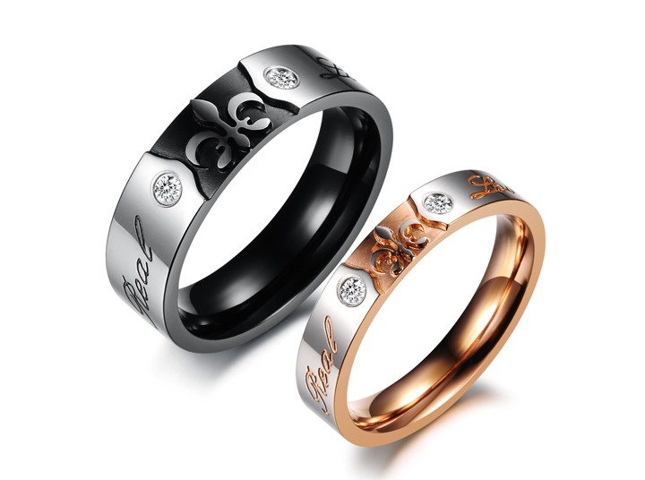 ANAZOZ Jewelry Couples Fashion Promise Rings Stainless Steel His and Hers Love Wedding Engagement 