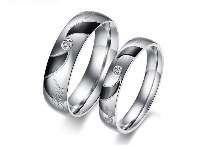 2 Pcs - Real Love Matching Couple Ring Set - Promise Ring (avail Sizes 5 Thru 12)