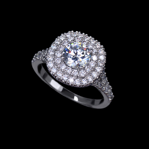 Glittering Cubic Zirconia Paved Halo Anniversary Ring - Sizes Available In 5, 6.25, 7.5, 8.75 Only