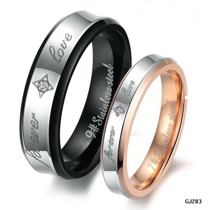 His & Her Eternity Couple Ring Band Set - Promise Ring - Anniversary Ring - Friendship Ring (available from sizes 5 - 10)