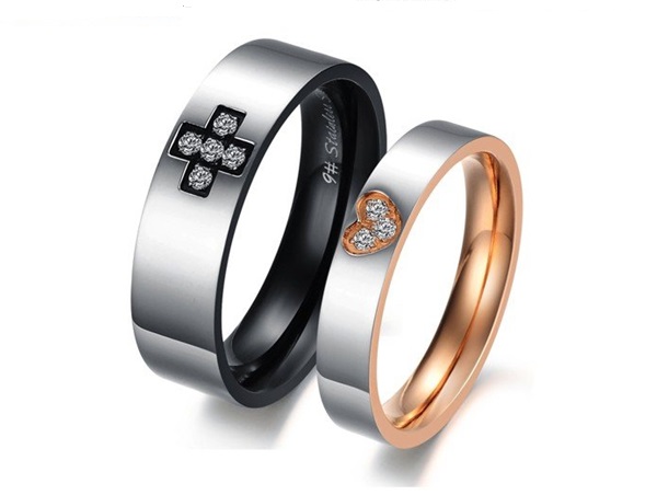 Couple Promise Ring Band Set For Him & Her - Anniversary - Engagement - Wedding - Lover's Gift (sizes Avail From 5, 6, 7, 8, 9,
