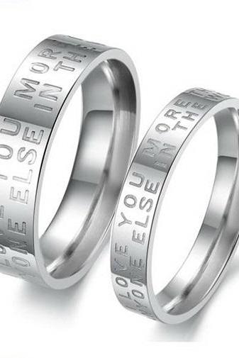 Couple Stainless Steel Ring Set - Promise Ring, Lovers Ring (available from sizes 5 - 10)