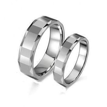 Tungsten Stainless Steel Eternity Couple Ring Band For Him & Her ...